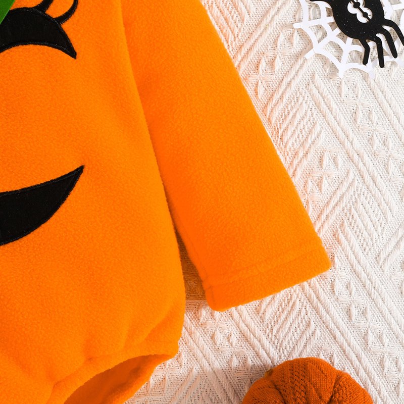 Baby Halloween Pumpkin Costume Romper - 3-6 Months Unisex Toddler Jumpsuit