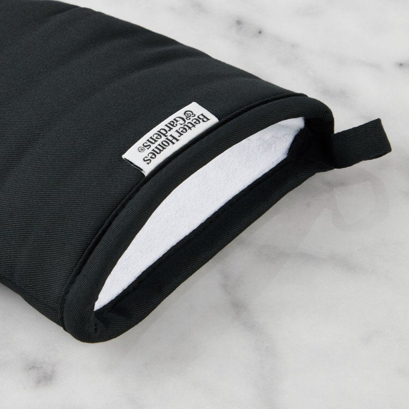 Oven Mitt, Potholder & Mini Mitt Set - Black - 4 Pieces