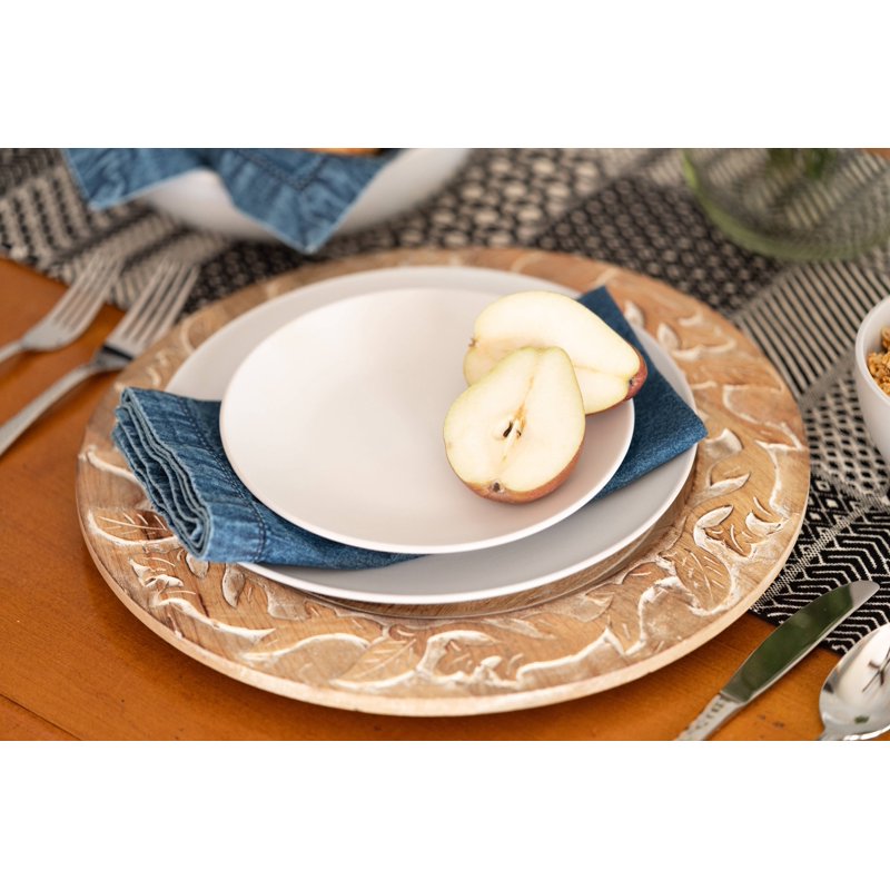 Matte White Coupe Stoneware Dinner Plates - Set of 6