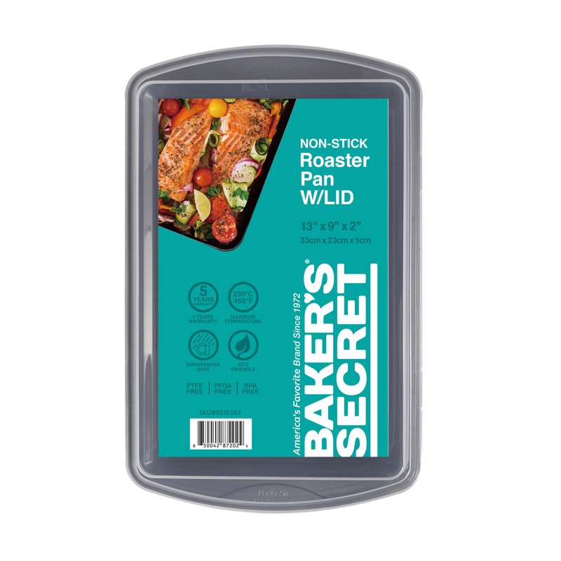 Nonstick Carbon Steel Covered Cake Pan - 9 x 13 Inch, 2 Pack