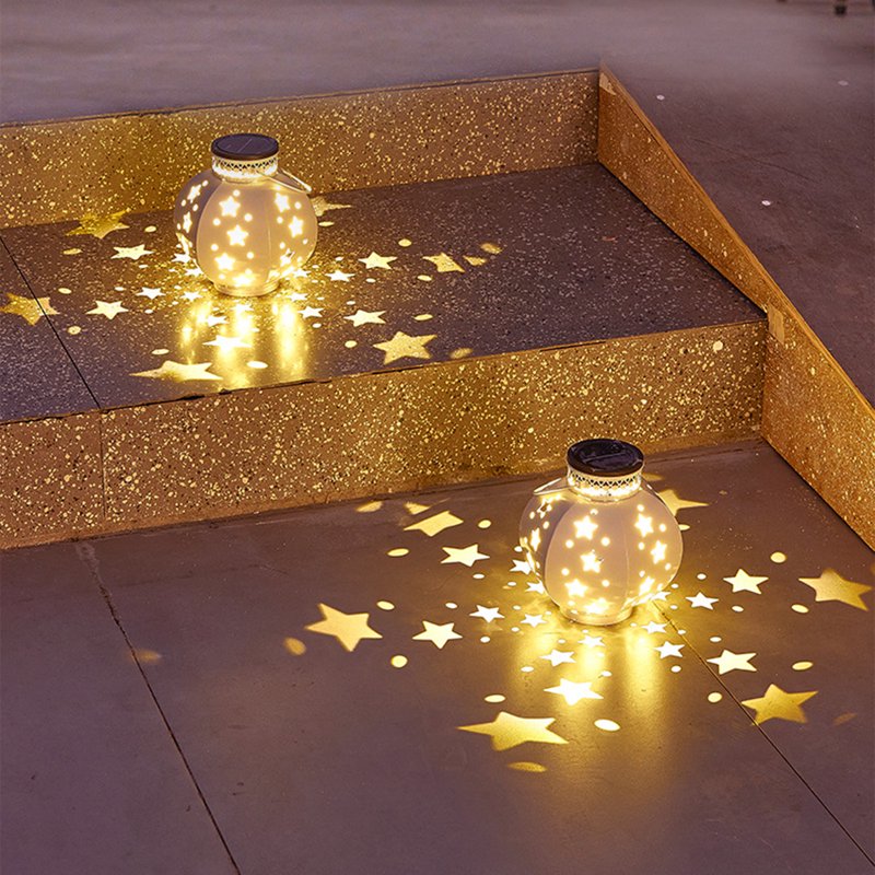 Beige Solar Outdoor Table Lantern with Flickering Flame - Weatherproof Garden & Patio Light - xjwjuw