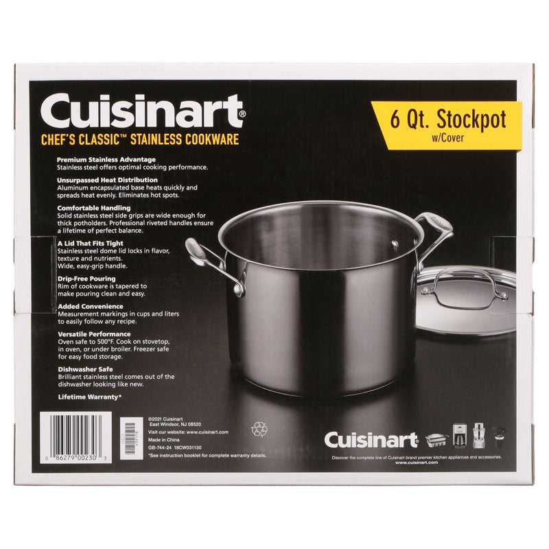 6 Qt. Stainless Steel Sauce Pot with Lid - Induction Compatible