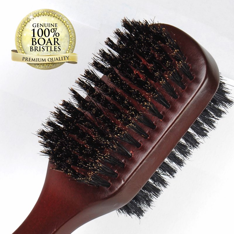 Double-Sided Fade Brush with Boar Bristles for Hair Styling