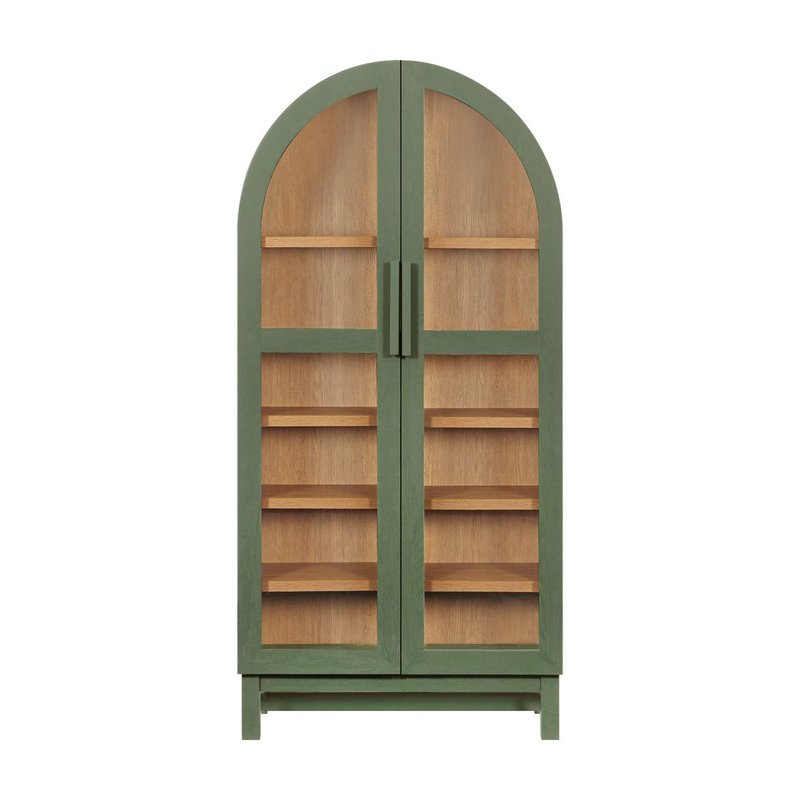 Better Homes & Gardens Juliet Arch Accent Cabinet - Deep Green Finish with 5 Shelves