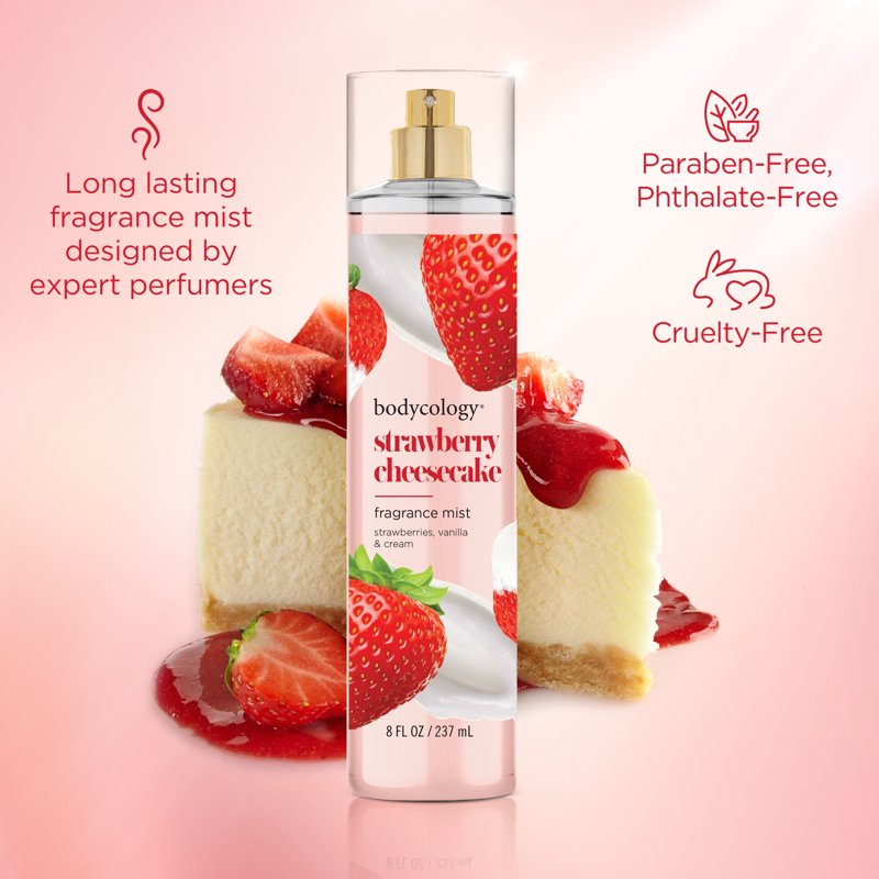 Strawberry Cheesecake Fragrance Body Mist - Sweet Berry & Vanilla Scent