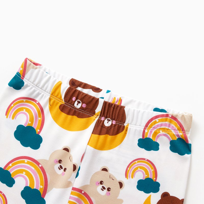 Toddler Girl Pajama Set - Brown 7# Snug Fit Long Sleeve Bear Print 2-Piece