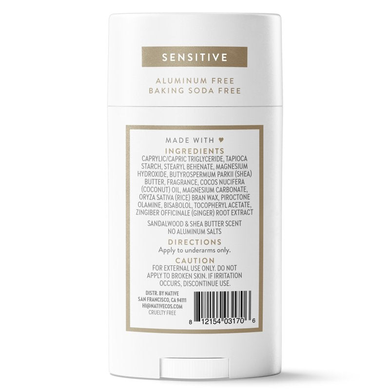 Aluminum-Free Sensitive Deodorant for Men - Sandalwood & Shea Butter, 2.65 oz