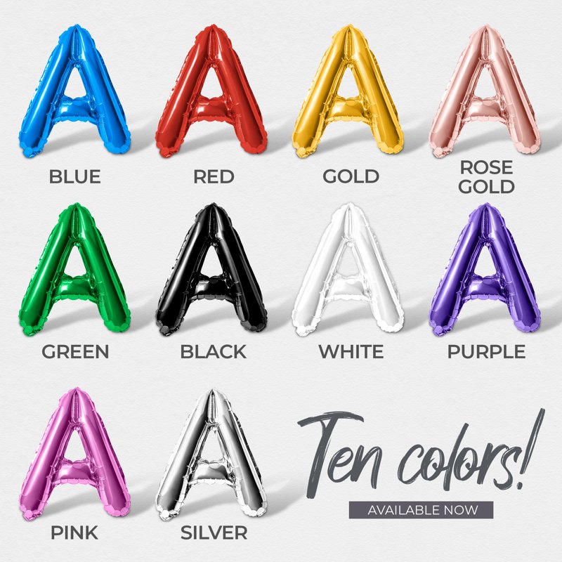 Letter Balloons - STOP IN FOR A SPELL 16 Inch Alphabet Foil Balloon - Silver