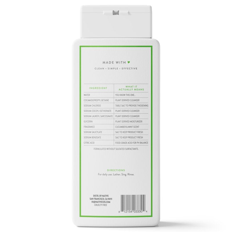 Cucumber & Mint Body Wash for Men and Women - 18 fl oz