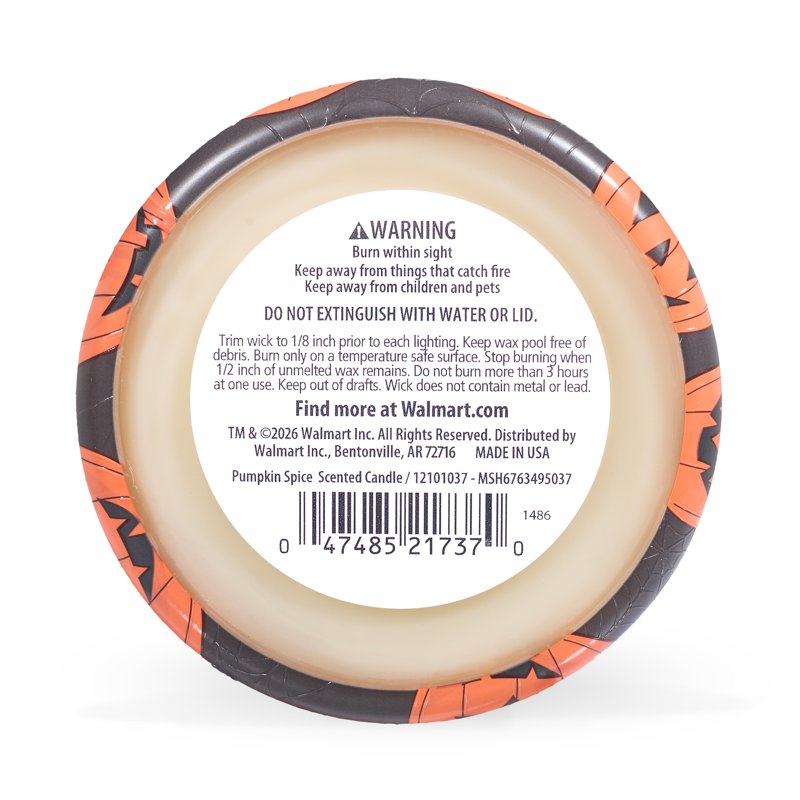Pumpkin Spice Scented Candle with 3 Wicks, Fall Decor & Festive Wrap, 13 oz
