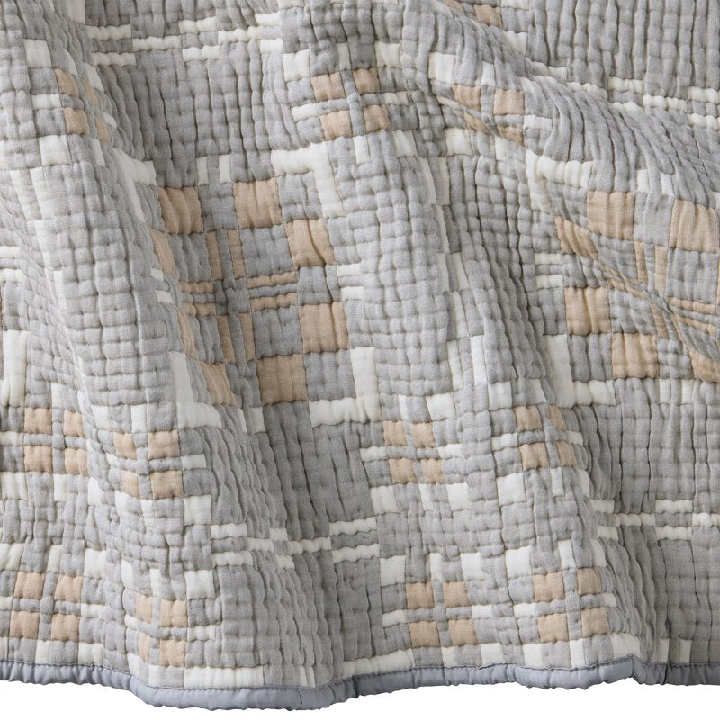 Reversible King Modern Mosaic Cotton Quilt - Grey - Better Homes & Gardens