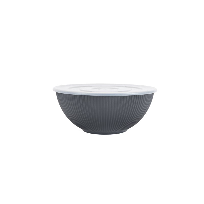 Eco-Friendly Ribbed Serve Bowl Set - Black, 4-Piece