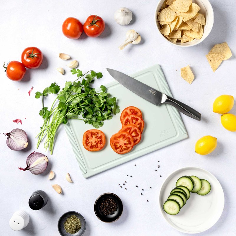 Poly Cutting Board - 10"x14" Medium Size with Juice Well - Sage