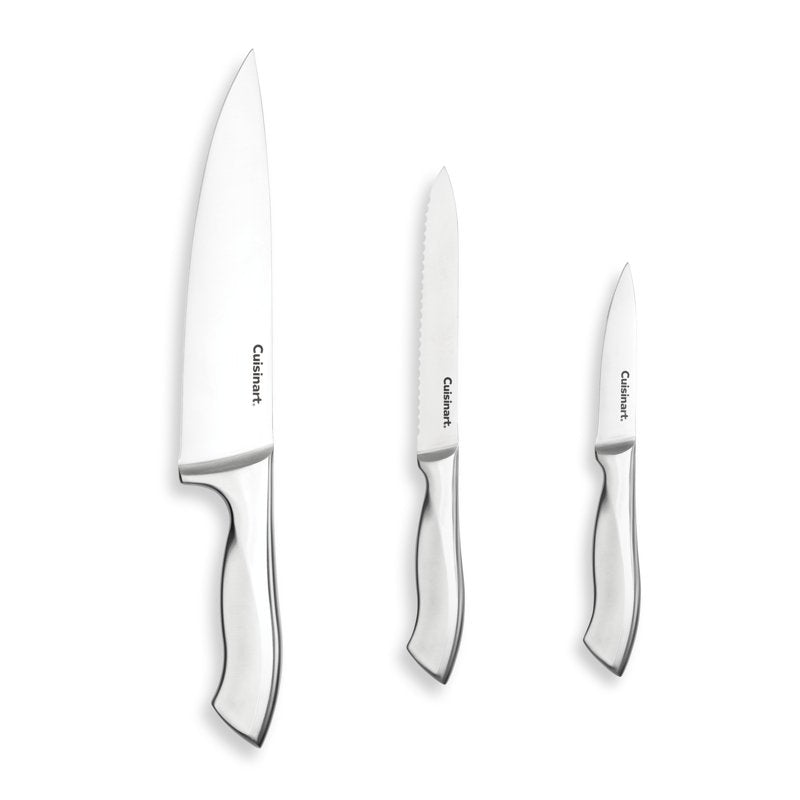 3-Piece Stainless Steel Knife Set with Blade Guards - Classic Collection