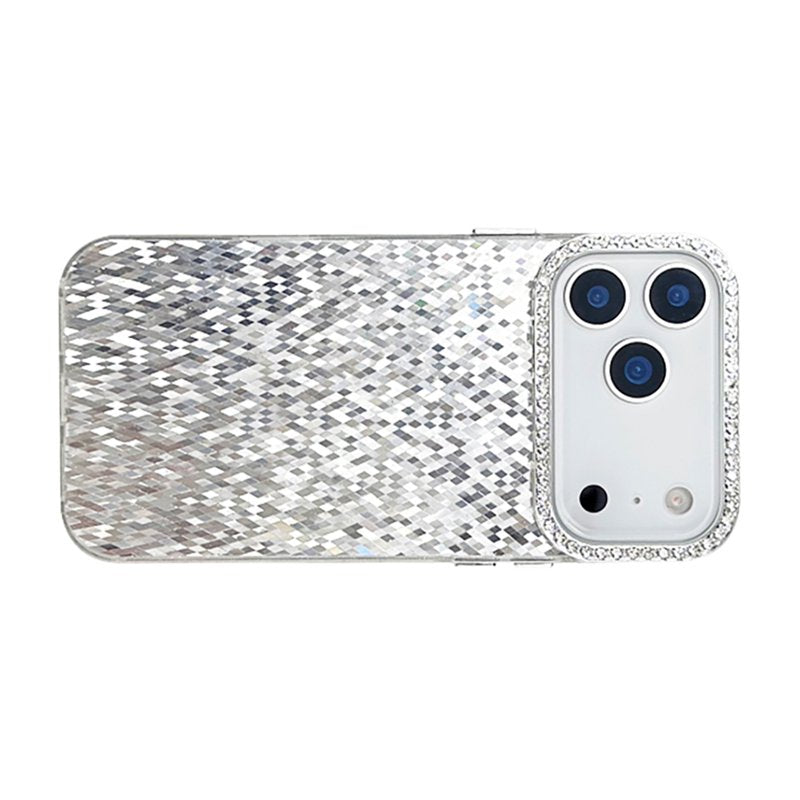 White Glam Protective Phone Case for iPhone 17 Pro - Blue Variation