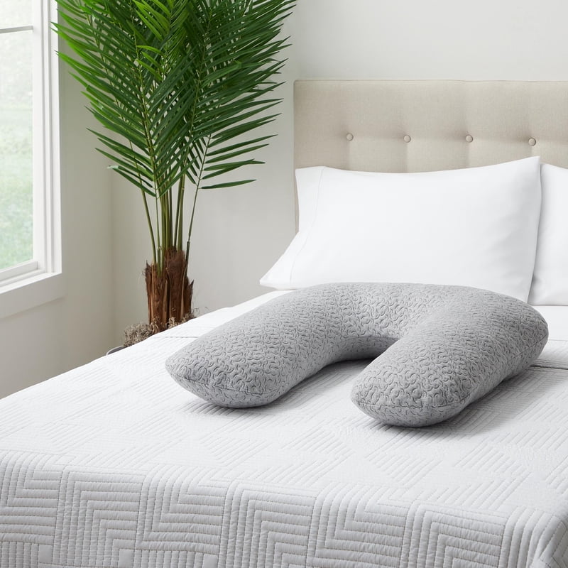Allswell 8 Pack Oversized Wrap-Around Pillow Gray - Multi-Use Support & Anti-Microbial Cover