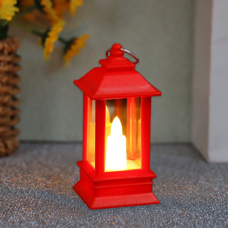 Red Decorative Lantern Indoor & Outdoor Waterproof LED Candle Lantern 3.7in with Timer