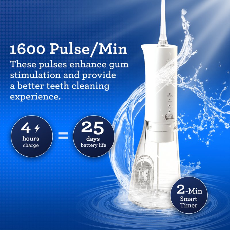 Portable Dental Water Flosser with Mouthwash Pods - 300mL Tank