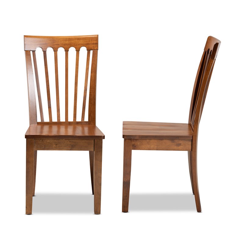 Minette Dining Chairs Set of 2 - Walnut Brown Wood