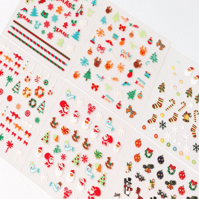 30 Sheets 3D Christmas Nail Stickers - Festive Holiday Nail Art Decals