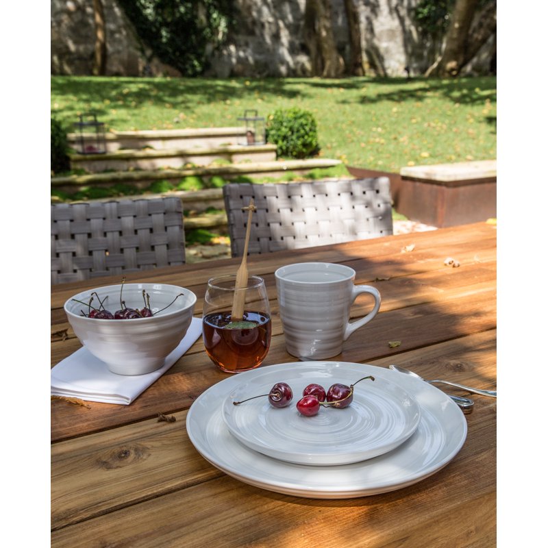 16-Piece White Dinnerware Set - Farmhouse Style