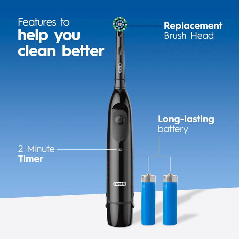 Battery Powered Electric Toothbrush with CrossAction Bristles