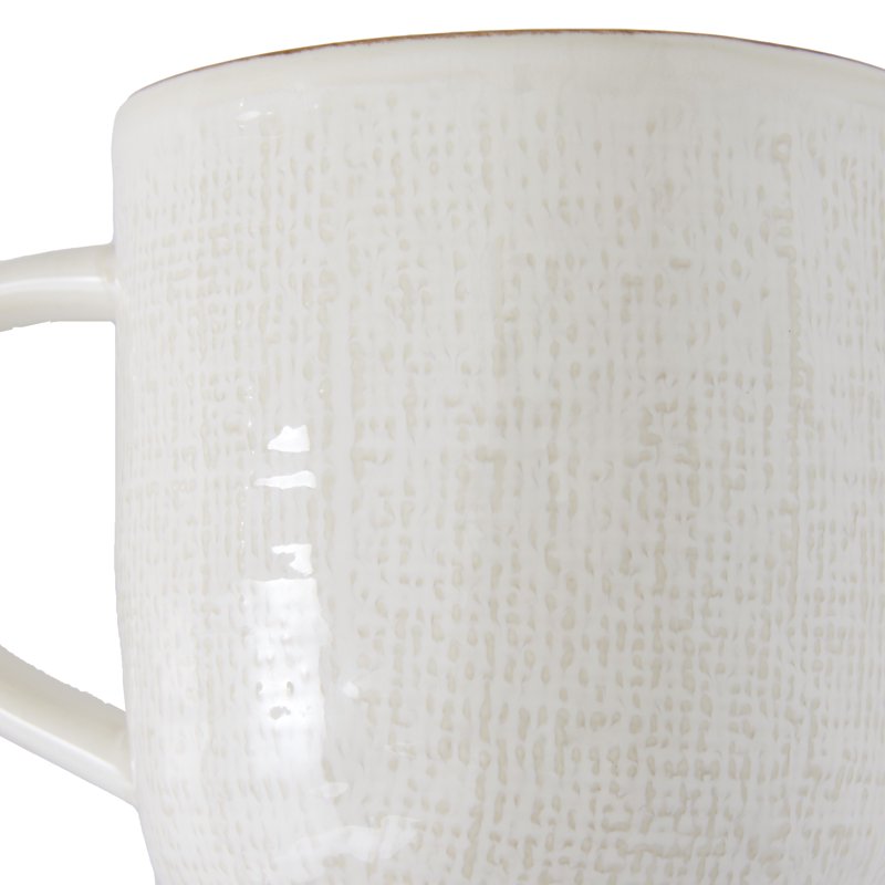 Cream Stoneware Mug - 4 Pack, Durable & Microwave Safe