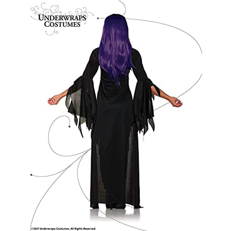 Women's Gothic Witch Costume Dress with Metal Belt - Halloween Cosplay Set