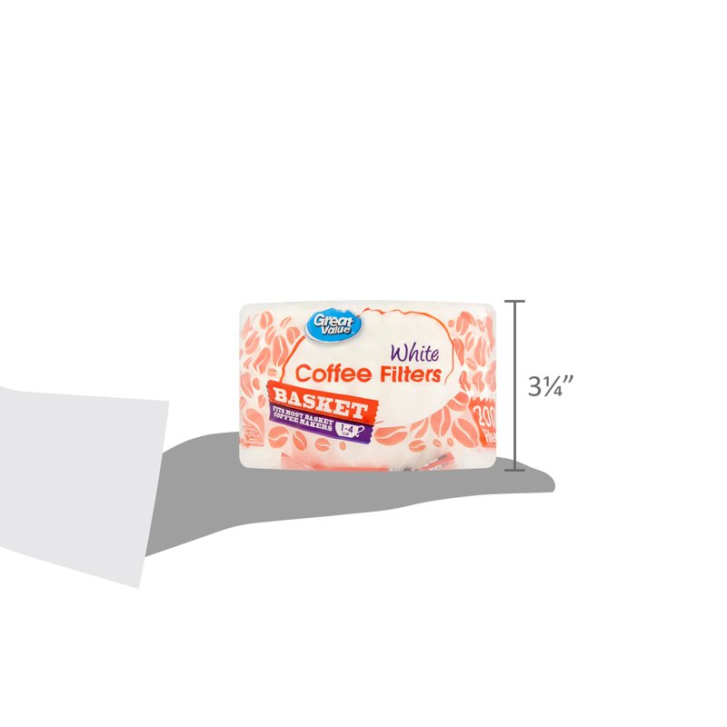 Basket Coffee Filters - 1-4 Cup, 200 Count, 4 Pack