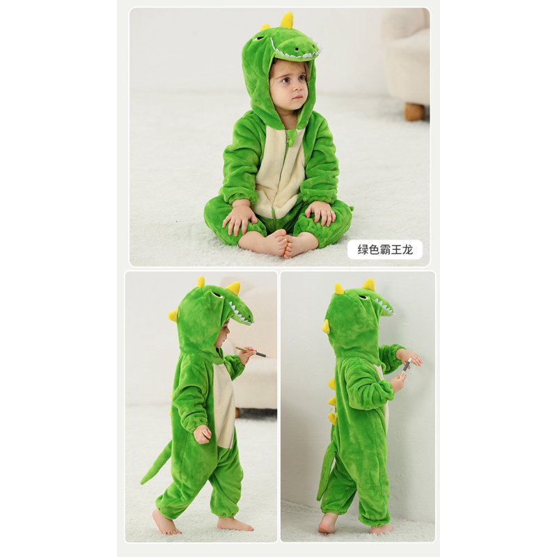 Infant Dinosaur Costume Baby Romper Hooded Jumpsuit for Toddler 30-36 Months - Green Dinosaur