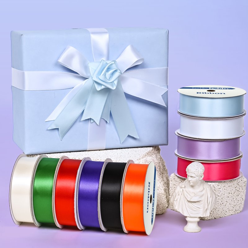 Navy Satin Ribbon 7/8 Inch Wide, 6 Yards for Crafts & Gift Wrapping
