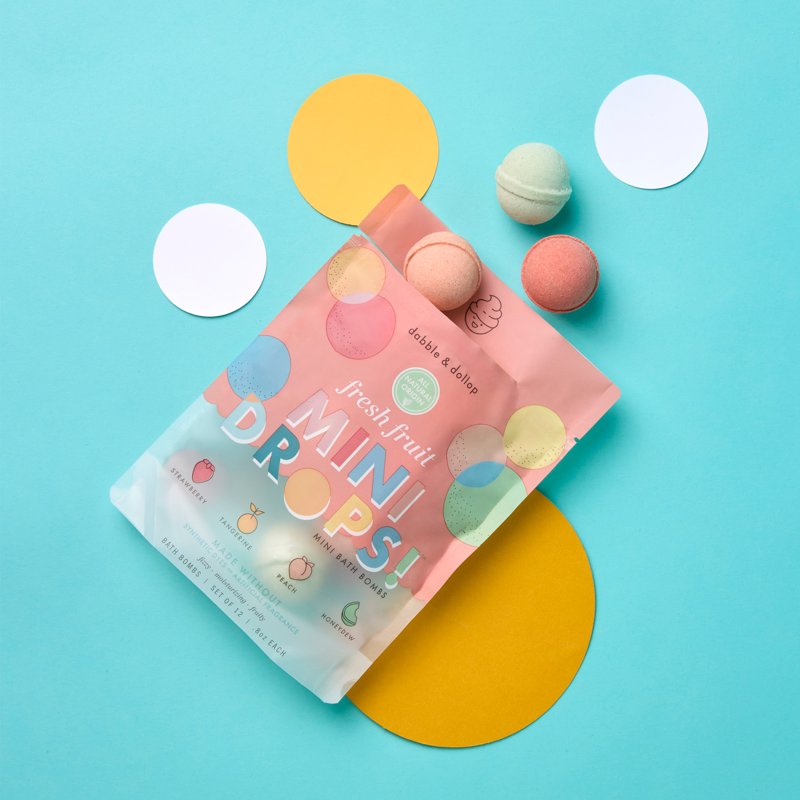 Mini Bath Bombs Set - Fresh Fruit Variety, 12 Pack