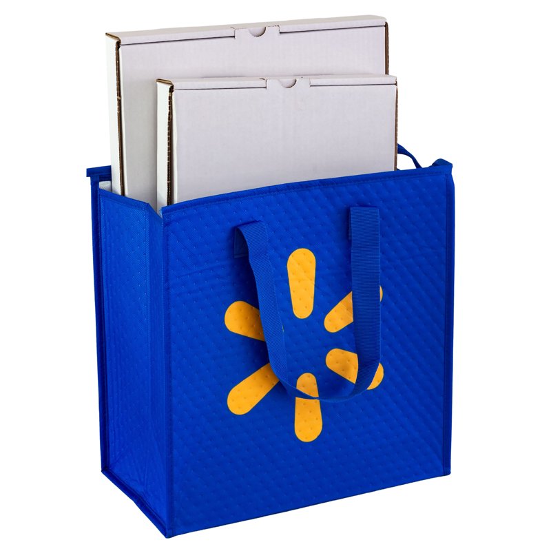 Insulated Reusable Shopping Bag with Zipper - Blue, 24 L