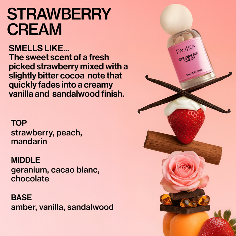 Strawberry Cream Eau de Parfum - Botanical Vegan Perfume Spray, 1 fl oz