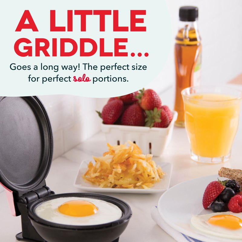4-Inch Nonstick Electric Mini Griddle - Pink