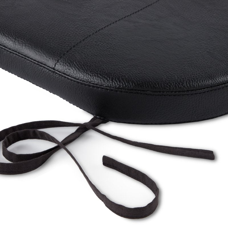 Faux Leather Memory Foam Chair Pads - Black, 2 Pack