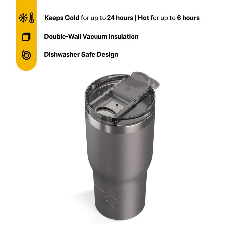 Insulated 20 oz Ceramic Lined Tumbler with Leak-Resistant Lid - Graphite