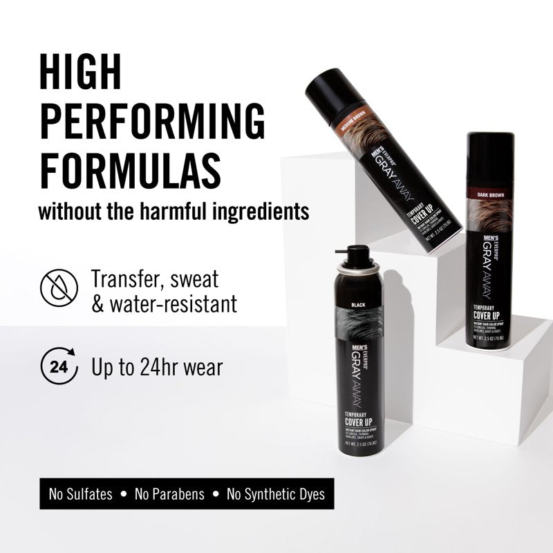 Temporary Hair Color Spray for Men - Black 2.5 oz