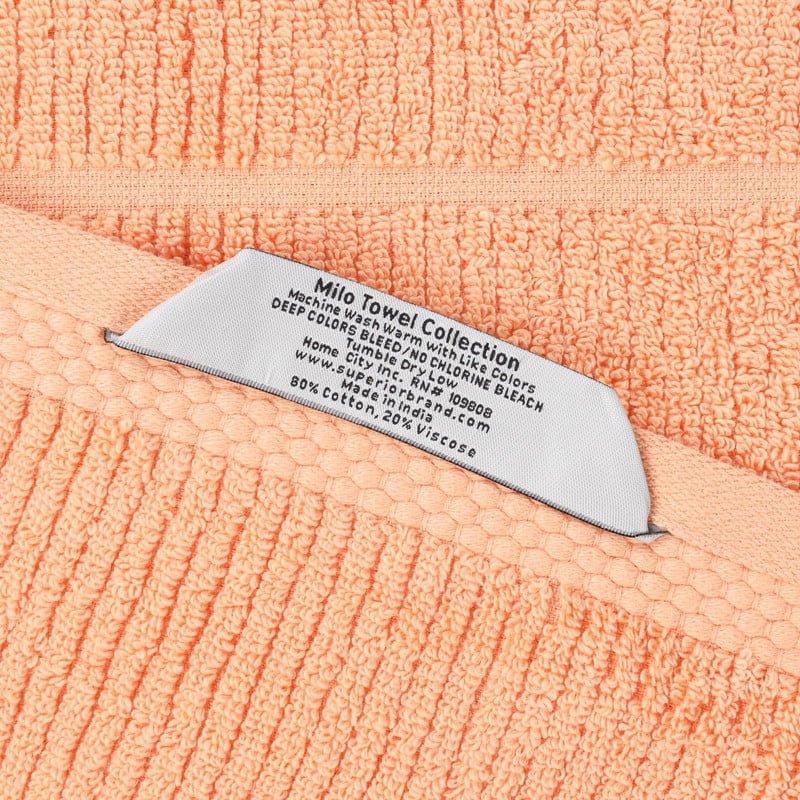 Peach 3-Piece Cotton & Viscose Blend Face Towel Set - Soft, Absorbent, Medium Weight