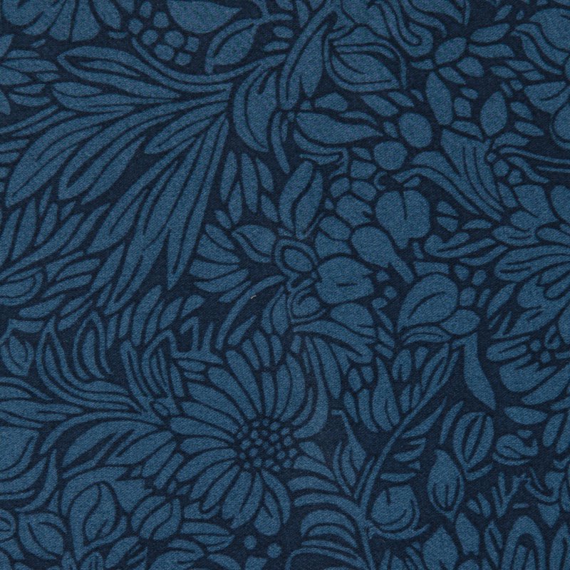 Queen Cotton Sateen Bed Sheet Set with Flexi-Fit - Otaki Floral Blue Cove