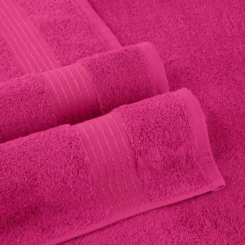 Hot Pink 6-Piece Cotton Towel Set - Premium Turkish Absorbent Bath & Hand Towels