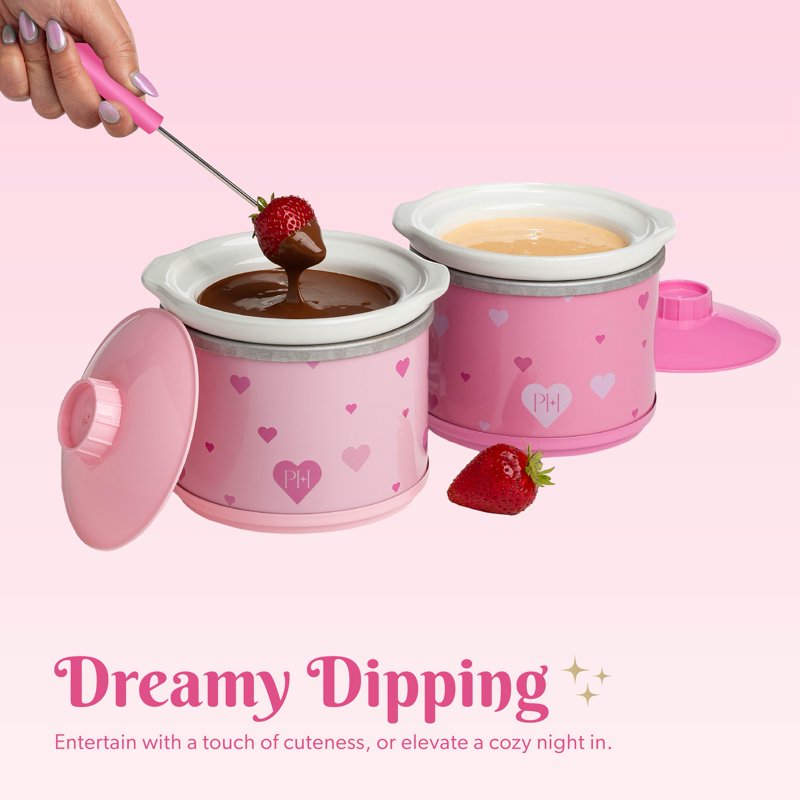 20 oz Stoneware Mini Dip Warmers - Set of 2 Pink Food Warmers
