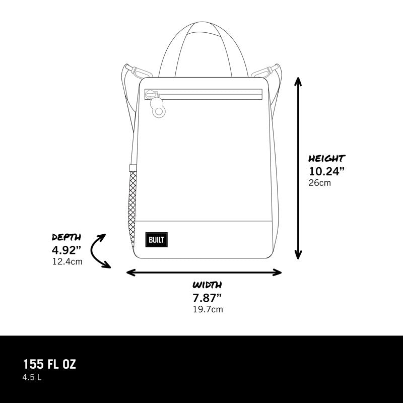 Black Adult Lunch Bag with Water Bottle Compartment