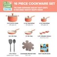 16-Piece Non-Stick Cookware Set - Coral