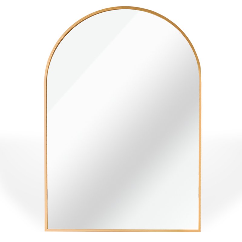Gold Arched Wall Mirror 24x32 for Bathroom & Bedroom - Modern Vanity Decor