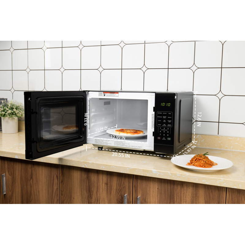 1.1 Cu Ft Countertop Microwave Oven - 1000W, Black