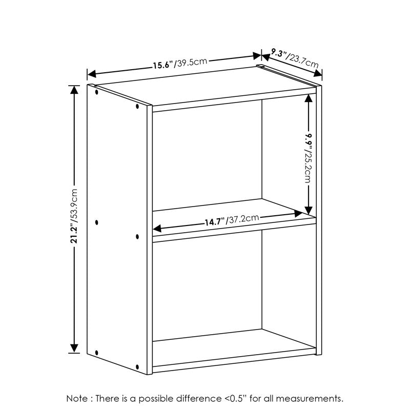 2-Tier Open Shelf Bookcase - Multiple Colors Available