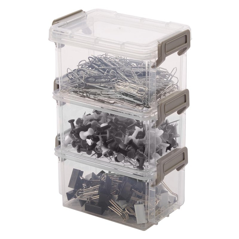 Stackable Storage Boxes with Lid - 4 Pack, 12oz, Variation 3