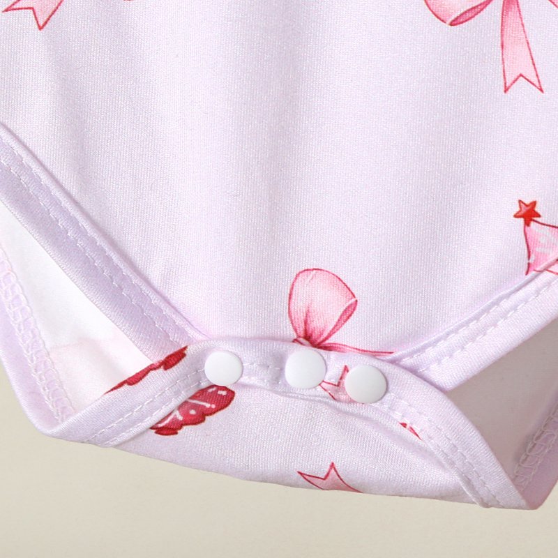 Baby Girl First Christmas Outfit A02-Red 3-6 Months Ruffle Romper & Suspender Dress Set