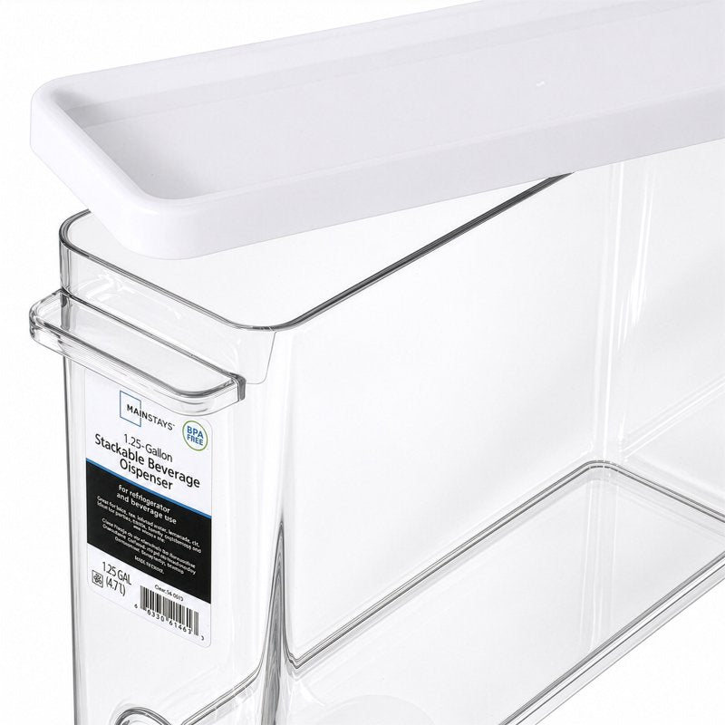 1.25 Gallon Drink Dispenser - Clear Beverage Container, 2 Pack